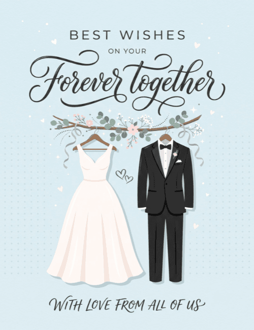 Best Wishes Forever Together Wedding Card