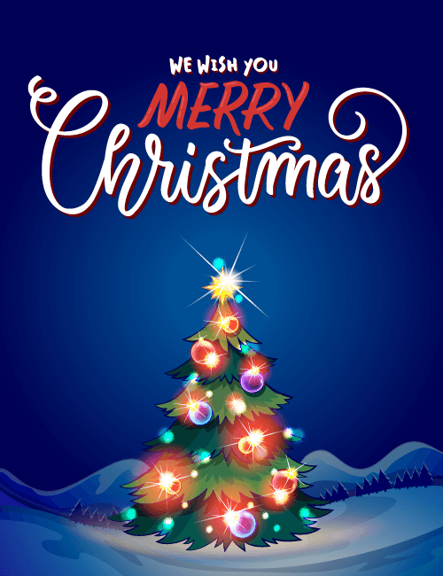 Glowing Christmas Tree Holiday Card