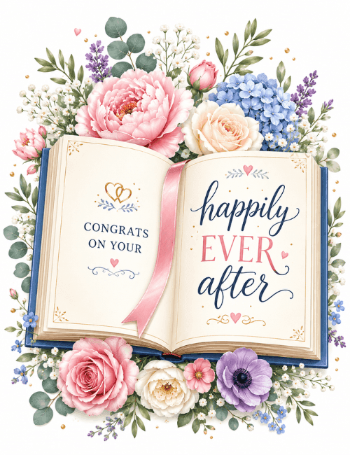 Happily Ever After Wedding Wishes Card