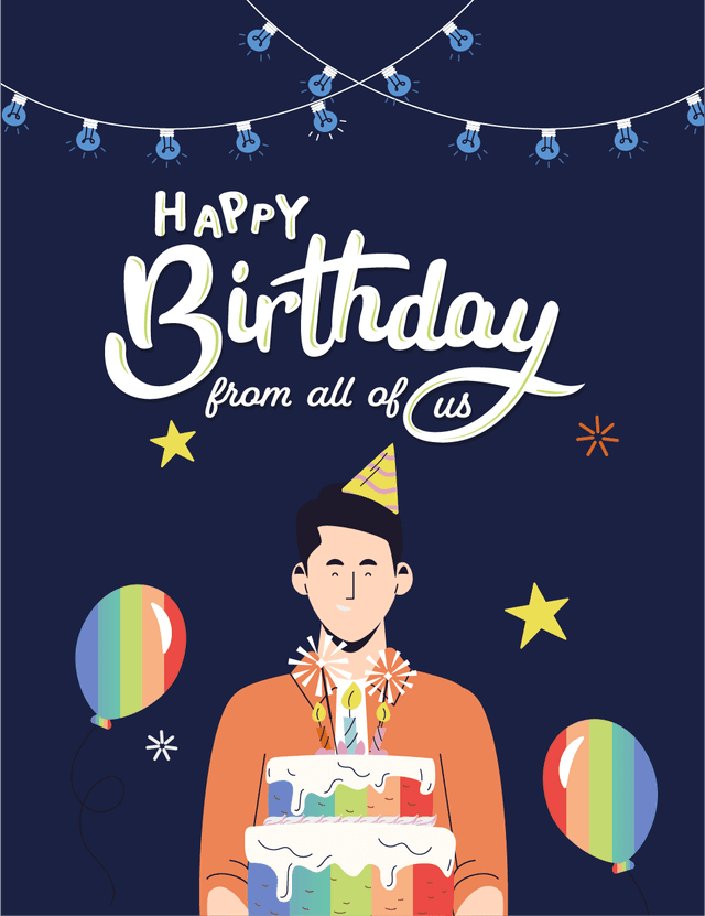 Happy Birthday Team Celebration Card