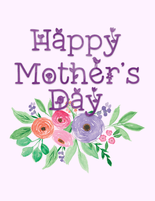 Happy Mother’s Day Watercolor Floral Typography Card