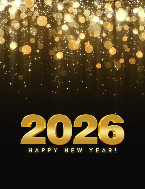 Happy New Year 2026 Togetherness Card – Friends & Fireworks