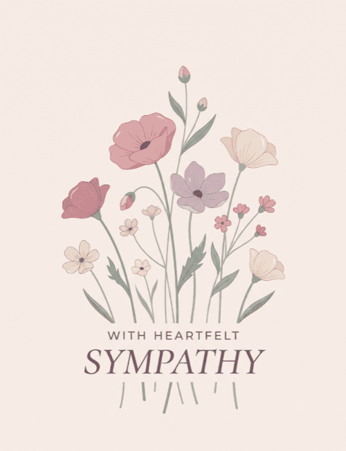 Heartfelt Sympathy Floral Card