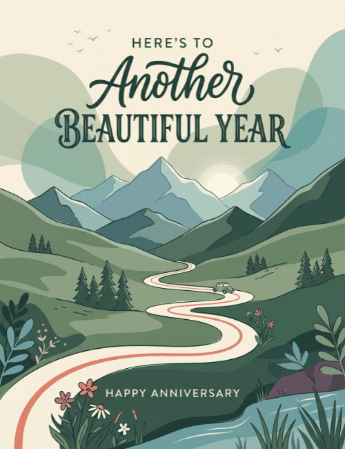 Here's to Another Beautiful Year Anniversary Card