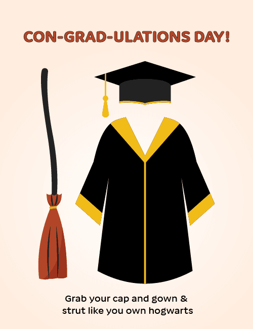 Con-Grad-ulations Day – Hogwarts Themed Graduation Card