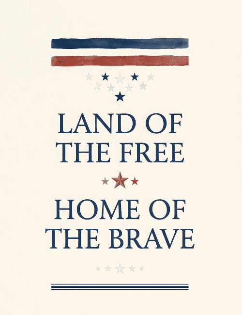 Land of the Free Patriotic 4th July Card