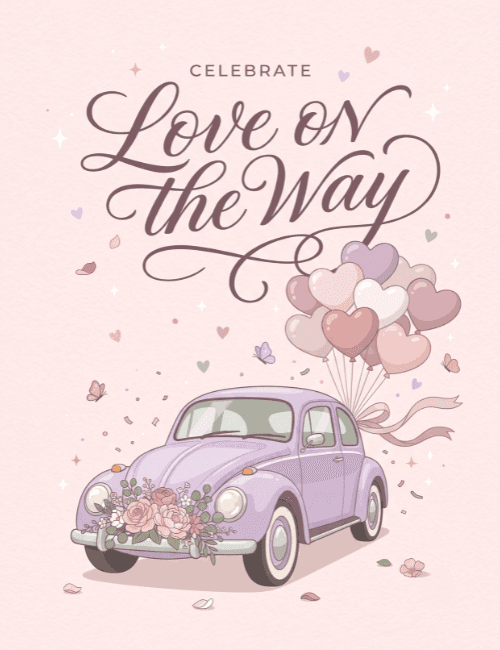 Celebrate Love on the Way Wedding Card