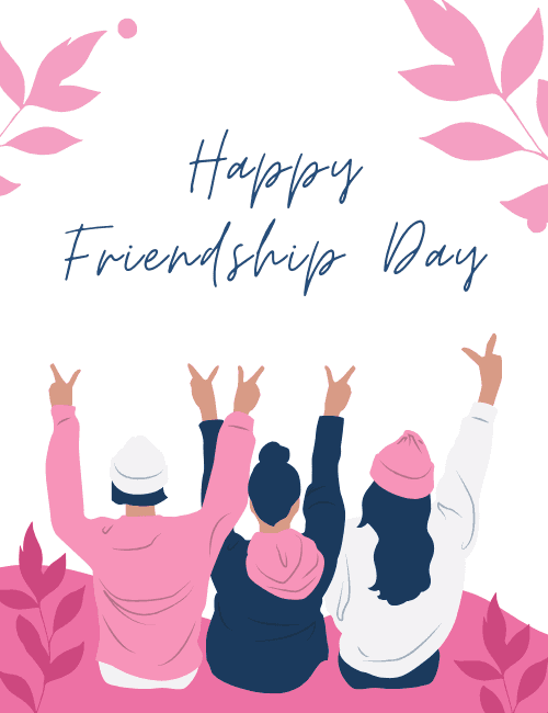 Peace & Pink Vibes – Friendship Day Card card preview