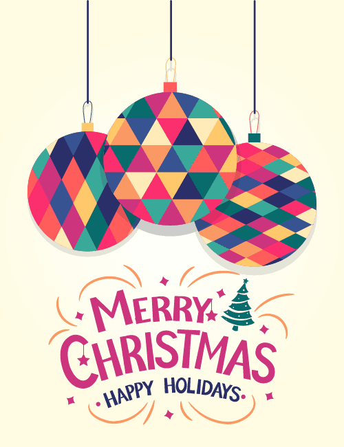 Geometric Ornament Christmas Card – Merry Christmas & Happy Holidays