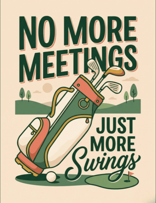 No More Meetings Retirement Card