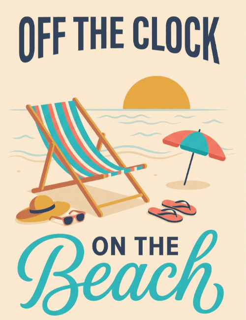 Off the Clock Beach Retirement Card