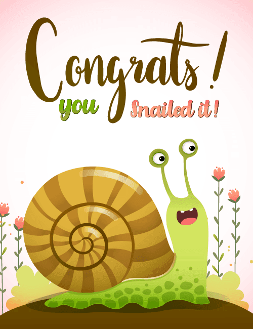 Office Congratulations Card – Funny Snail "You Snailed It" card preview