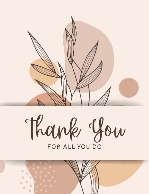 Office Thank You Card – Minimalist Floral Appreciation