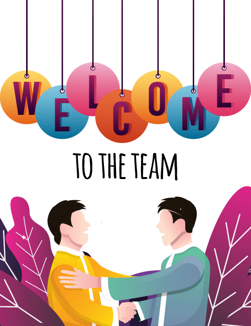 Office Welcome Card – Colorful Handshake Illustration card preview