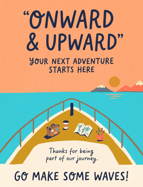 Onward And Upward Farewell Card