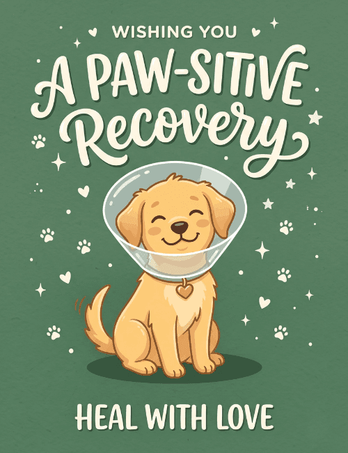 Paw-sitive Recovery Dog Get Well Card