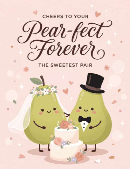 Pear-fect Forever Wedding Card