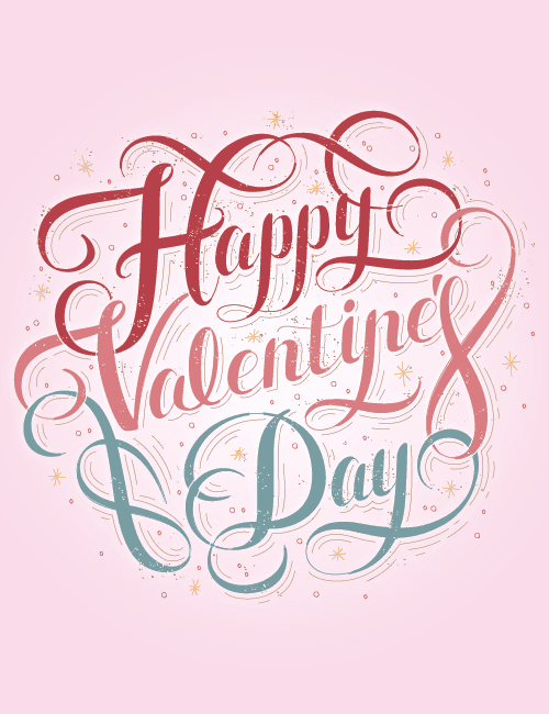 Elegant Swirls Of Love On Valentine’s Day