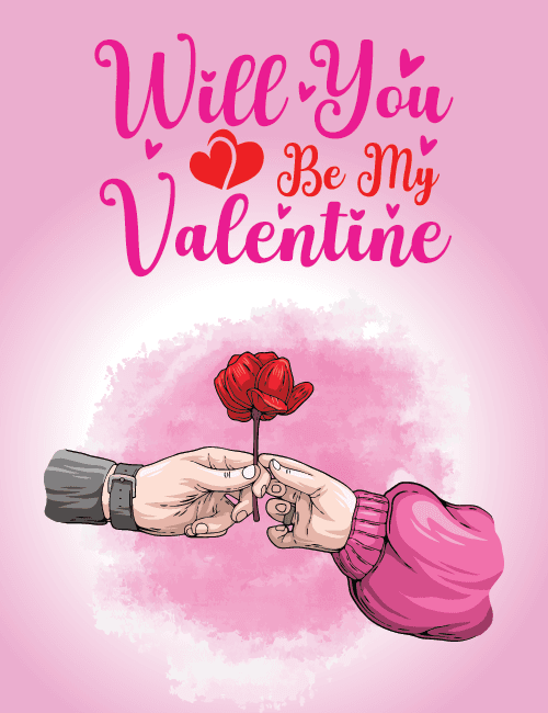 Will You Be My Valentine With This Rose