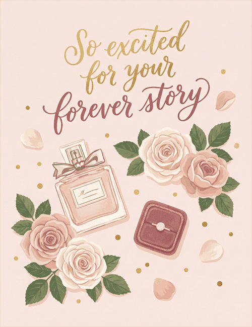 So Excited for Your Forever Story – Floral Bridal Shower Card