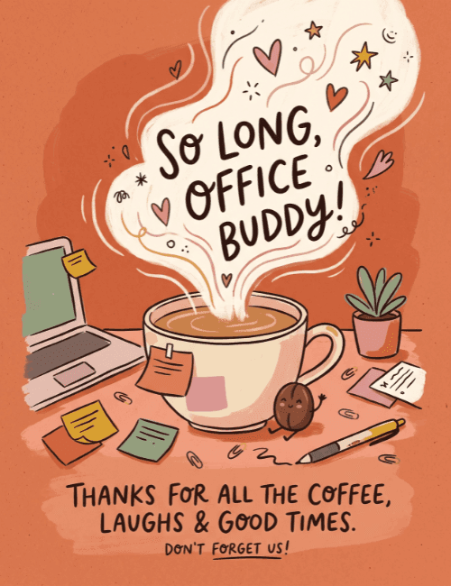 So Long Office Buddy Farewell Card