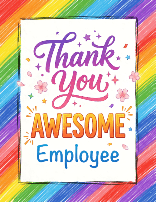 thank you awesome employee appreciation card