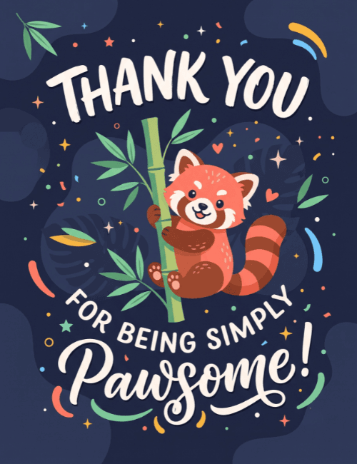 Thank You For Being Simply Pawsome Card