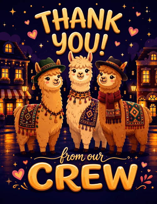 Thank You From Our Crew Card