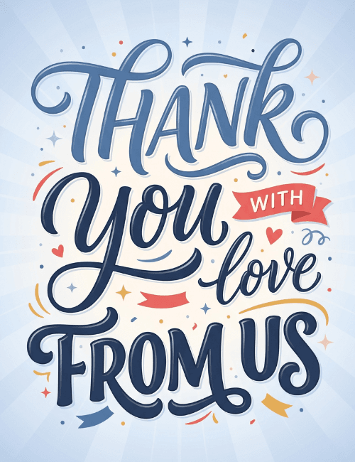 Thank You With Love From Us Card