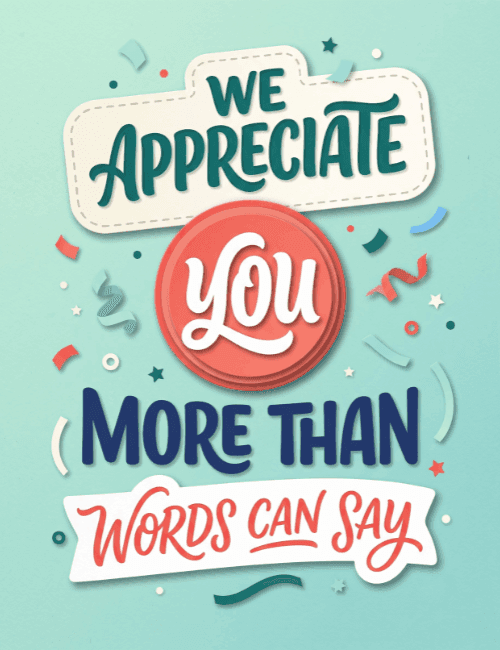 We Appreciate You Thank You Card
