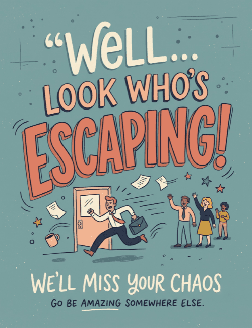 Well Look Who’s Escaping Farewell Card