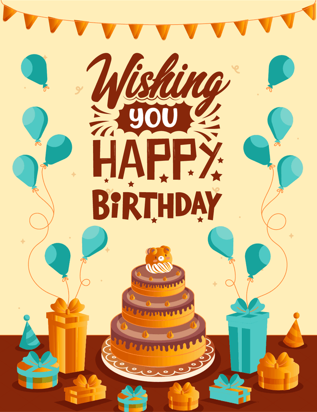 Wishing You Happy Birthday Cake Card