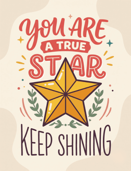 You Are a True Star Appreciation Card