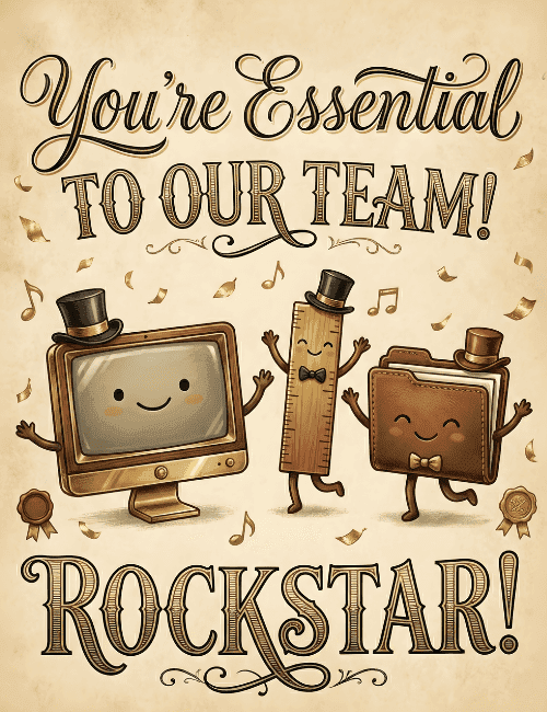 You’re Essential to Our Team – Rockstar Work Anniversary Card card preview
