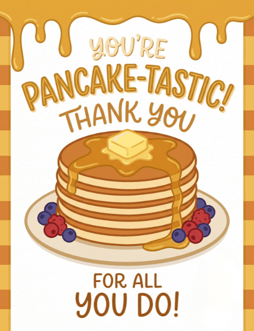 You're Pancake Tastic Thank You Card