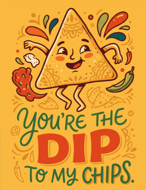 You're the Dip to My Chips Anniversary Card