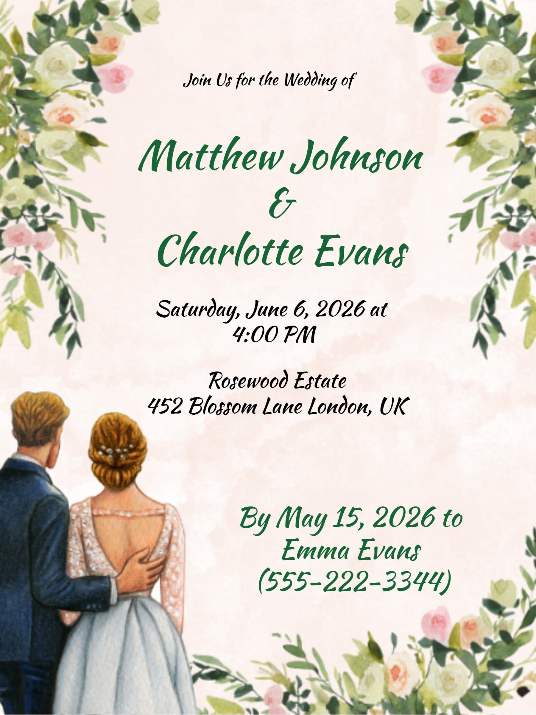 romantic wedding invite