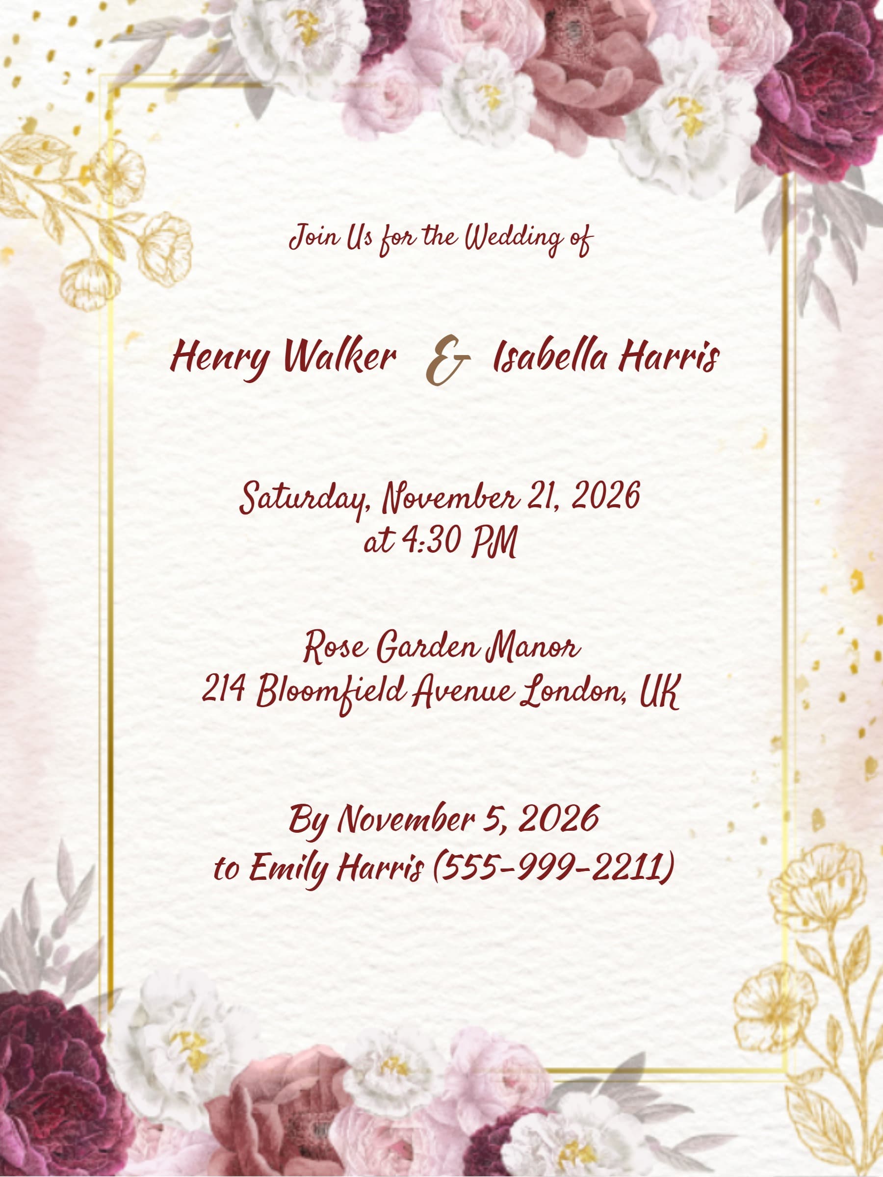 floral wedding invite
