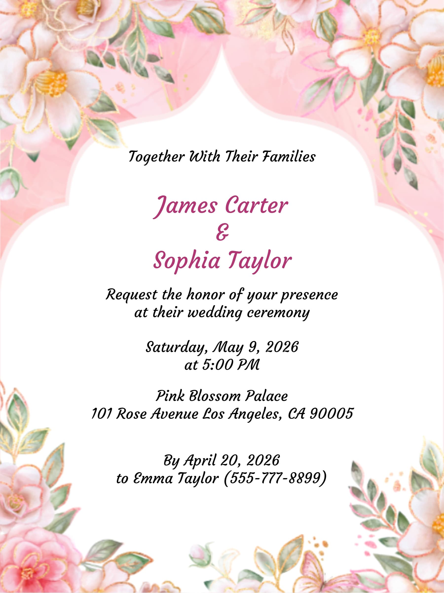 floral arch invite