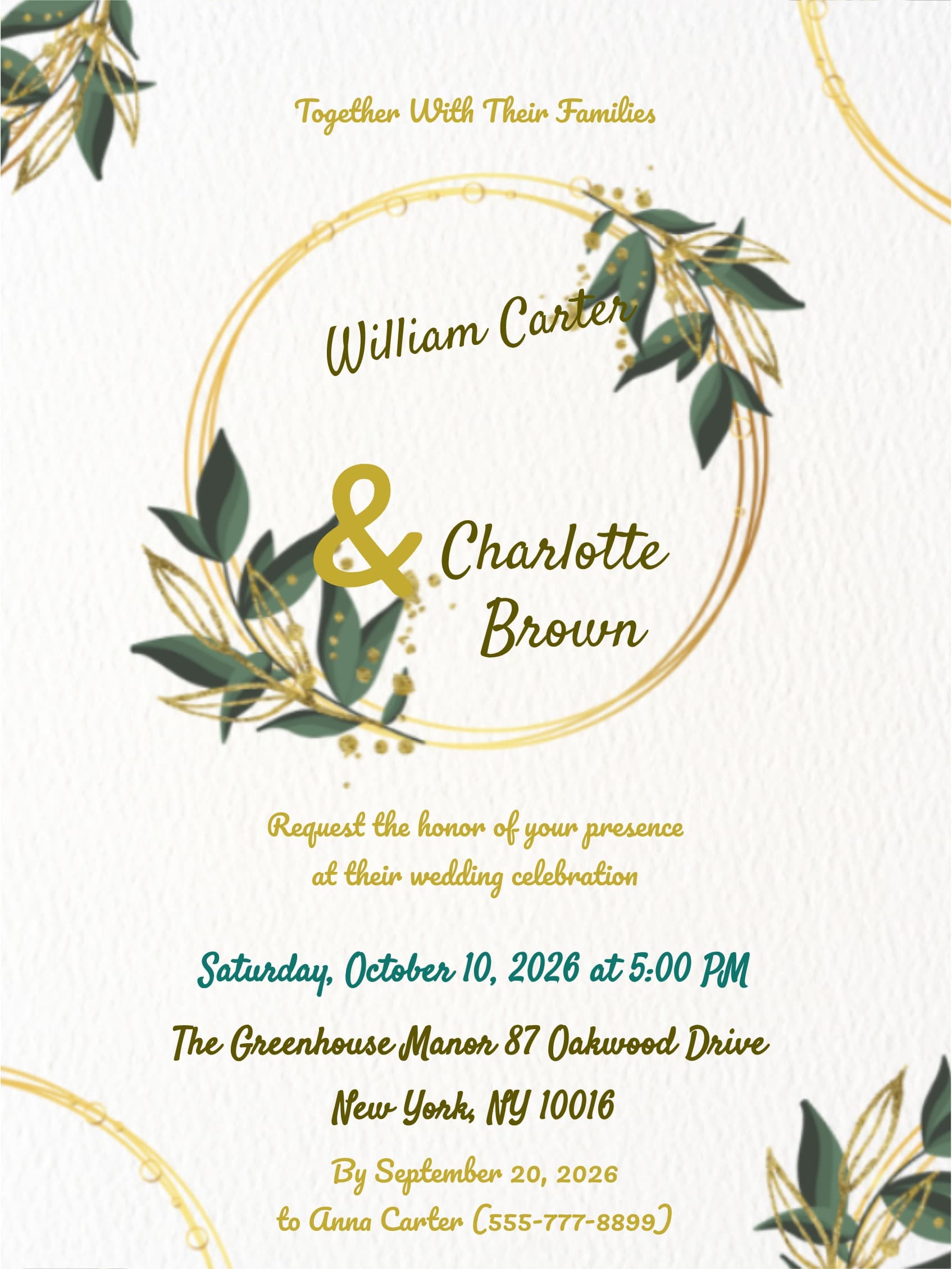 elegant wedding invite
