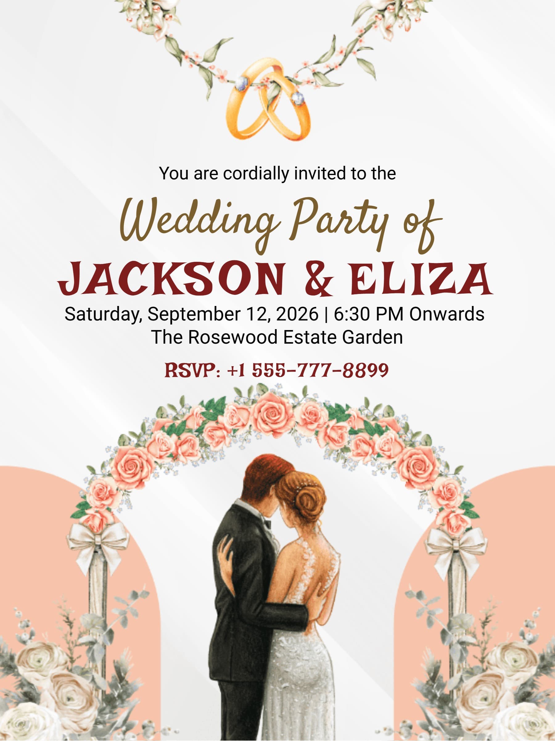 Classic Floral Wedding Invitation